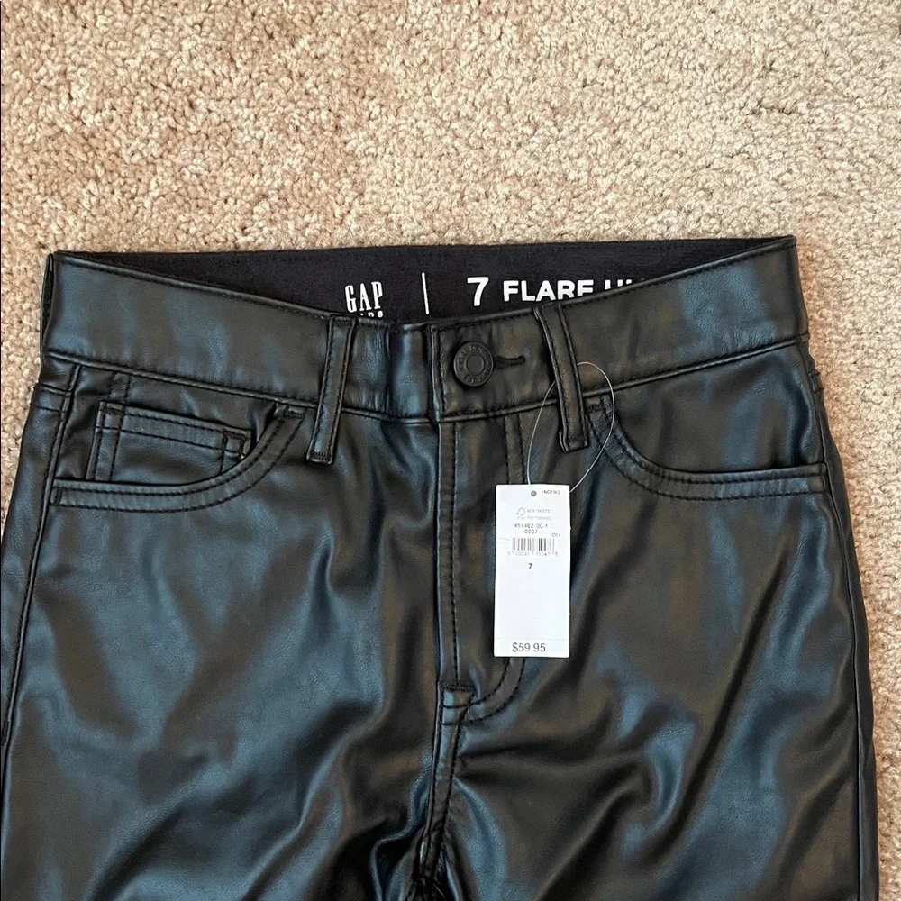NWT Gap Faux Leather Girls High Rise Flares